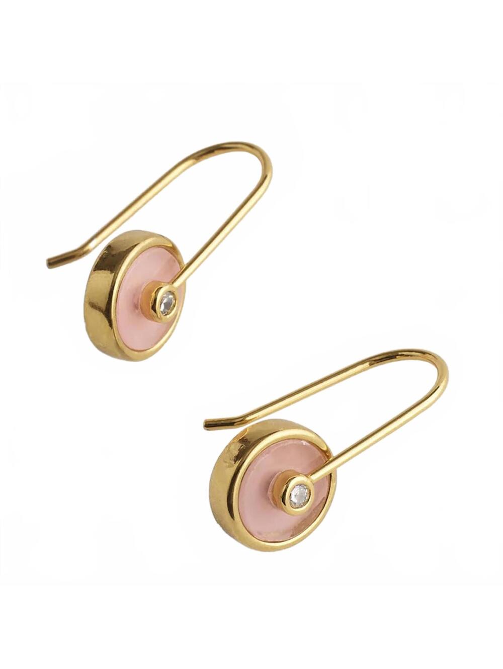 Madewell Stone Inlay Coin Earrings NWT Soft Coral PK0303